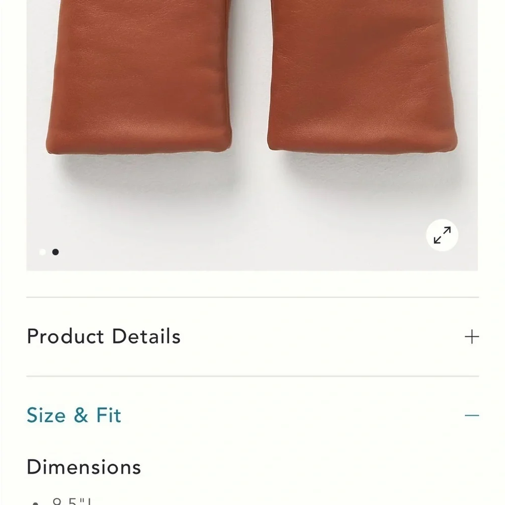 Anthropologie Aristide Brown Leather Mittens New